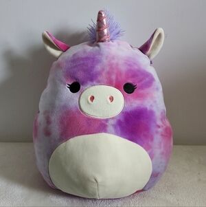 Squishmallow Lola Purple Pink Tie Dye Unicorn 14" Plush Stuffie Kellytoy